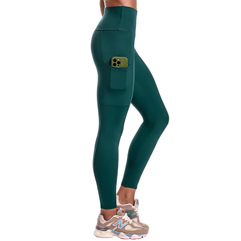 Conjunto Fitness Top Com Bojo Removível e Calça Cós Alto - Suplex Verde - loja online
