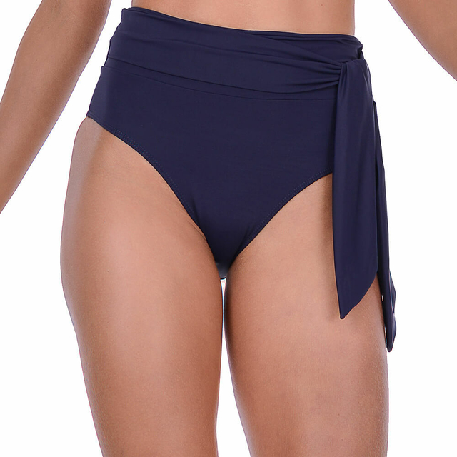 Calcinha de Biquíni Hot Pants com Amarração Azul Marinho Summer Soul