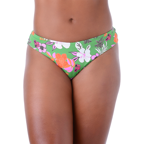 Calcinha de Biquíni Fio Duplo Estampado Verde