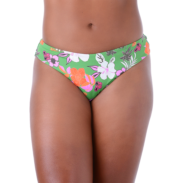 Calcinha de Biquíni Fio Duplo Estampado Verde