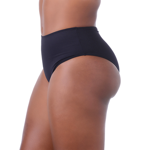 Calcinha de Biquíni Hot Pants Lisa Preta na internet