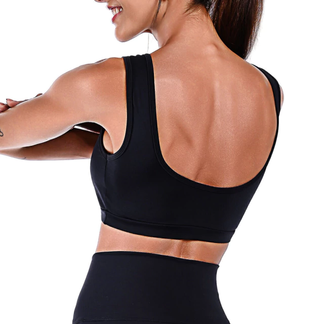 Top Fitness de Alta Sustentação Com Bojo Removível Suplex Preto - Conforto e Tecnologia