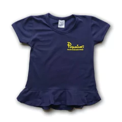 Baby Look em cotton manga curta com Babado na barra