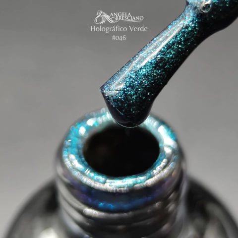 ESMALTE SEMIPERMANENTE 15 ML - (COD.046) HOLOGRAFICO VERDE