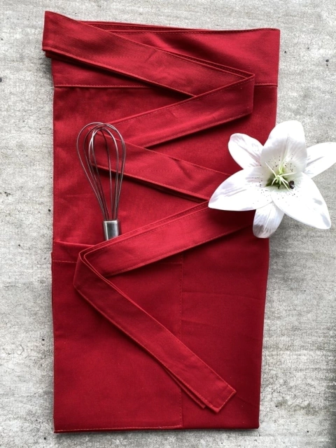 Avental de Cintura Plissê Vermelho