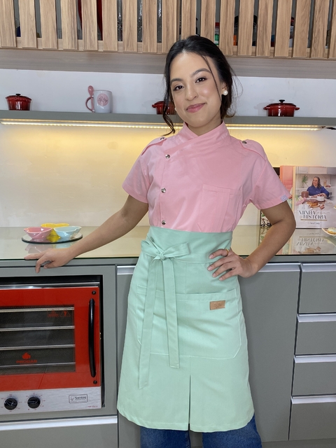 Conjunto Dólmã Militar Rosa Chá + Avental Tiffany - comprar online