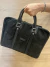 Maletín cuero negro gamuzado croco - comprar online