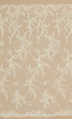 S0370 - TUL BORDADO CON PERLAS Y MOSTACILLAS - Sole Silva Telas de Novias ~ Bridal Fabrics
