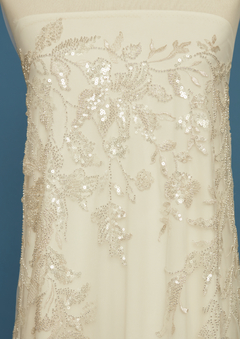 S0424 - TUL BORDADO CON LENTEJUELAS Y MOSTACILLAS - comprar online