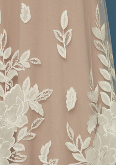 S0455 - TUL BORDADO CON FLORES EN GASA - comprar online