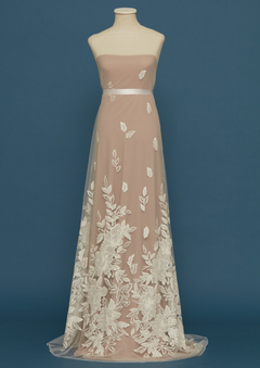 S0455 - TUL BORDADO CON FLORES EN GASA - comprar online