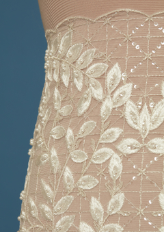 S0479 - TUL BORDADO CON PERLAS, LENTEJUELAS E HILOS DE LUREX - comprar online