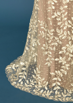 S0479 - TUL BORDADO CON PERLAS, LENTEJUELAS E HILOS DE LUREX - Sole Silva Telas de Novias ~ Bridal Fabrics