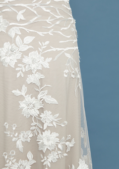 Imagen de S0484 - TUL BORDADO CON FLORES 3D