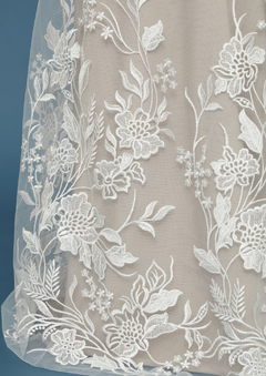 S0499 - TUL BORDADO en PROGRESIÓN CON FLORES - comprar online