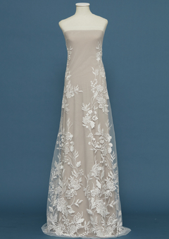 S0499 - TUL BORDADO en PROGRESIÓN CON FLORES - comprar online