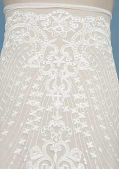 S0503 - TUL BORDADO GEOMETRICO - Sole Silva Telas de Novias ~ Bridal Fabrics