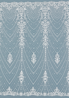 S0503 - TUL BORDADO GEOMETRICO - Sole Silva Telas de Novias ~ Bridal Fabrics