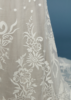 S0514- GASA DE SEDA BORDADA - Sole Silva Telas de Novias ~ Bridal Fabrics