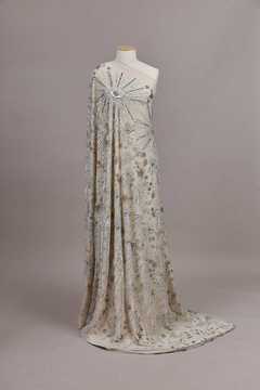 S0610 - TUL BORDADO CON LENTEJUELAS Y CANUTILLOS, PELTRE, SILVER Y OFF WHITE - (copia)