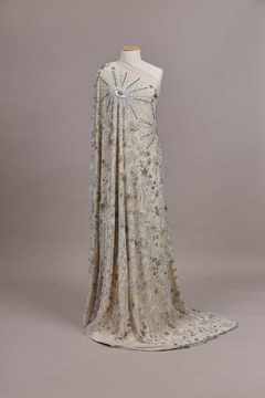 S0610 - TUL BORDADO CON LENTEJUELAS Y CANUTILLOS, PELTRE, SILVER Y OFF WHITE - (copia) - tienda online