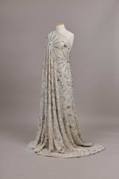 S0610 - TUL BORDADO CON LENTEJUELAS Y CANUTILLOS, PELTRE, SILVER Y OFF WHITE - (copia)