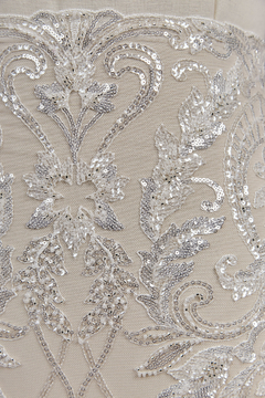 S0614 - TUL BORDADO CON LENTEJUELAS Y CANUTILLOS - Sole Silva Telas de Novias ~ Bridal Fabrics