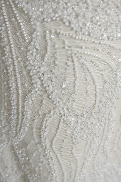 S0561 TUL BORDADO CON LUREX, LENTEJUELAS Y MOSTACILLAS - Sole Silva Telas de Novias ~ Bridal Fabrics