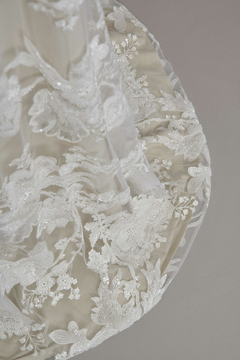 S0577 TUL BORDADO CON LENTEJUELAS Y MOSTACILLAS - Sole Silva Telas de Novias ~ Bridal Fabrics
