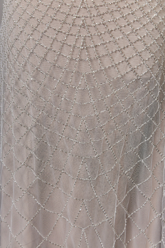 S0645 - TUL BORDADO CON MOSTACILLAS SILVER - comprar online