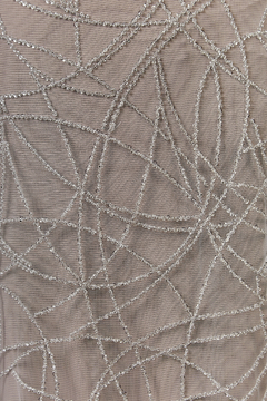 S0646 - TUL BORDADO CON MOSTACILLAS SILVER - tienda online
