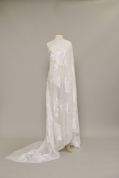 S0530 - GASA DE SEDA Y VISCOSA CON FLORES JACQUARD en internet