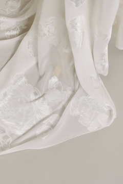 S0530 - GASA DE SEDA Y VISCOSA CON FLORES JACQUARD