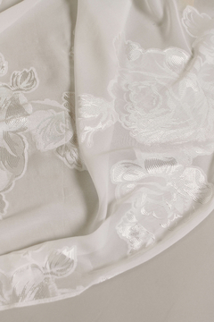 S0530 - GASA DE SEDA Y VISCOSA CON FLORES JACQUARD