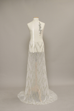S0536 - TUL BORDADO CON LENTEJUELAS Y MOSTACILLAS - comprar online