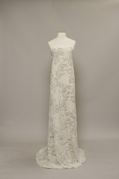 S0542 - TUL BORDADO CON LENTEJUELAS Y MOSTACILLAS - Sole Silva Telas de Novias ~ Bridal Fabrics