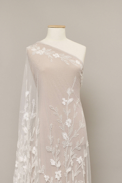 S0538 - TUL BORDADO CON MOSTACILLAS Y LENTEJUELAS - comprar online