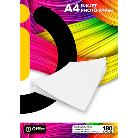Papel Fotografico Mate A4 180g 20h Office