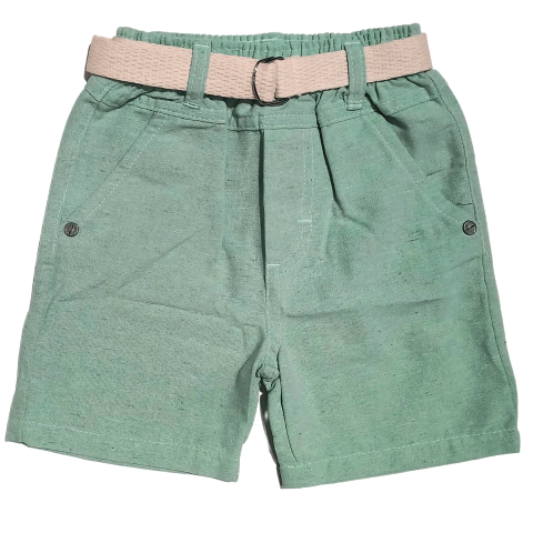 LINHO VERDE CHÁ BERMUDA INFANTIL MASCULINA ESPORTE FINO SOCIAL C/CINTO E BOLSO FACA - comprar online