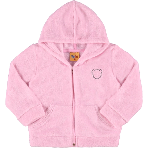 JAQUETA BEBE FEMININA EM PELO FLEECE - ROSA