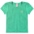BLUSA INFANTIL FEMININA COTTON COM ELASTANO COM APLIQUE MANGA COPINHO - MENTA