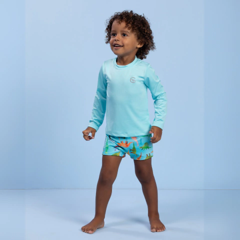 Roupa de Praia Bebe Menino Manga Longa UV 50+ Sunga Dinossauro - comprar online