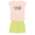 Conjunto Infantil Feminino Blusa Sorvete com Pedras Shorts Moletinho Cargo Rosa e Verde Neon na internet