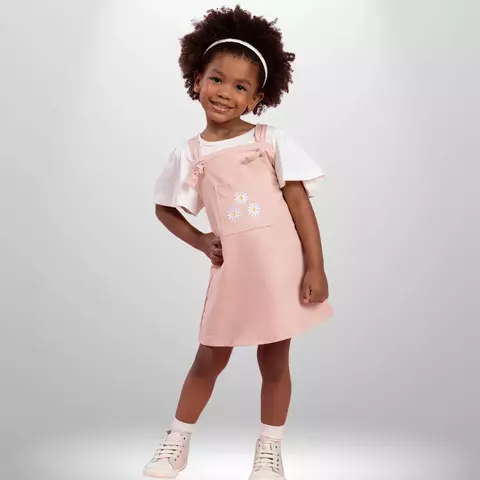 Conjunto Blusa e Salopete Infantil feminino sarja