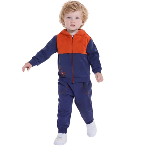 Conjunto infantil masculino frio jaqueta com capuz e calça - comprar online