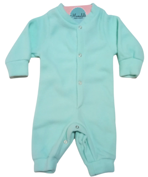 MACACAO BEBÊ INVERNO C/ BOTAO NA FRENTE E PERNA SOFT - VERDE AGUA