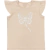 Blusa Infantil Femina Malha Ribana Leve Borboleta Bege