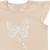 Blusa Infantil Femina Malha Ribana Leve Borboleta Bege - comprar online