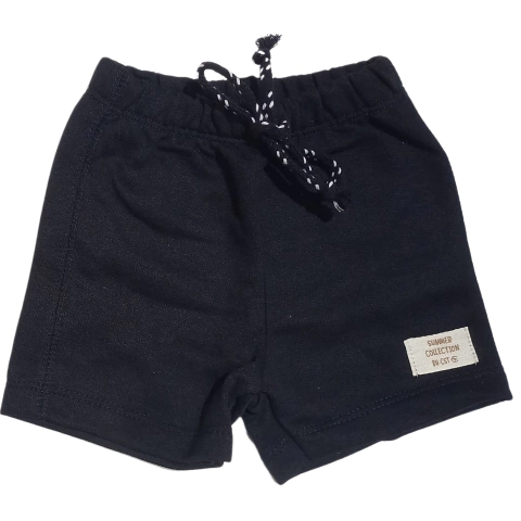 MANULELE MOLETINHO PRETA LISA BERMUDA BEBE MENINO BÁSICA CONFORTÁVEL