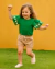 Conjunto Infantil Menina Verde Blusa Manga Flare + Shorts Saia Moletinho Algodão Tamanhos 4 6 8